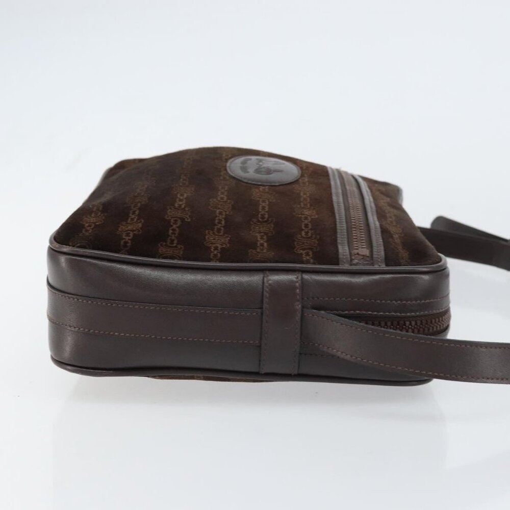 Authentic CELINE Shoulder Bag Leather Suede Brown Gold - Picture 11 of 16